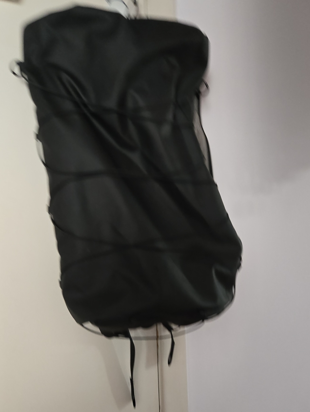 Black Long Backpack + Mini Shoulder Shoulder Bag